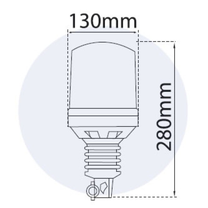 Girofar Rotativ 12V cu prindere cap de bara si amortizor vibratii